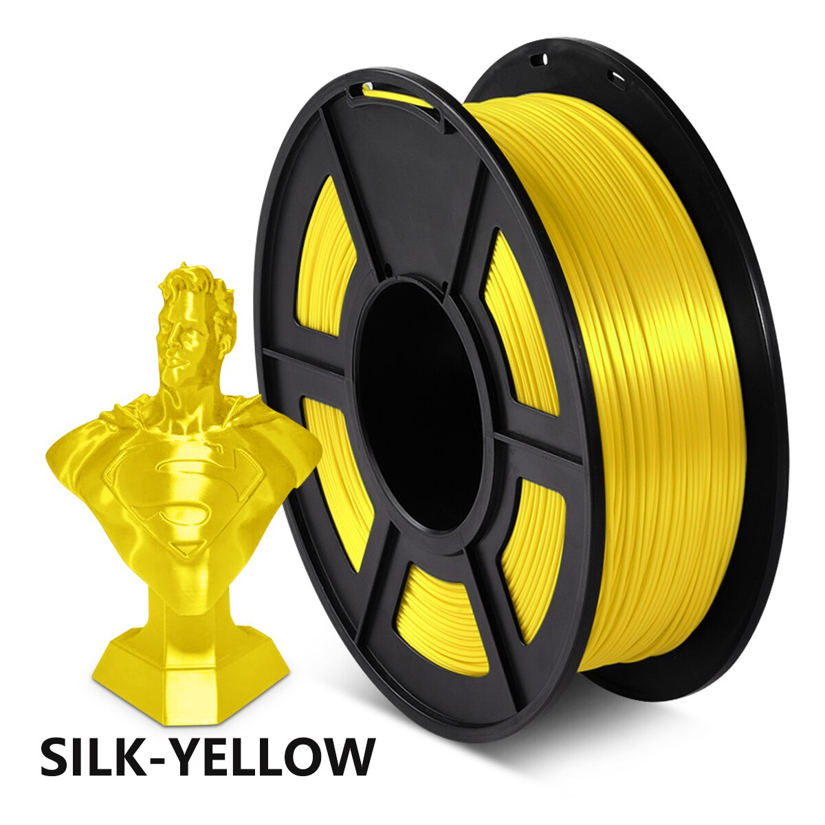 3D Printer Filament DIY SILK Filament Yellow SILK 1kg 2.2 lbs 1.75mm per roll for 3D printing Refills: SILK YELLOW