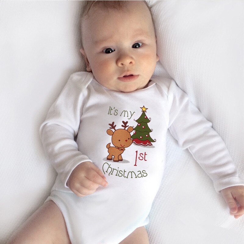 Barboteuse de noël pour bébés filles | Vêtements unisexe pour bébés garçons, mon premier, combinaison pour noël, manches longues