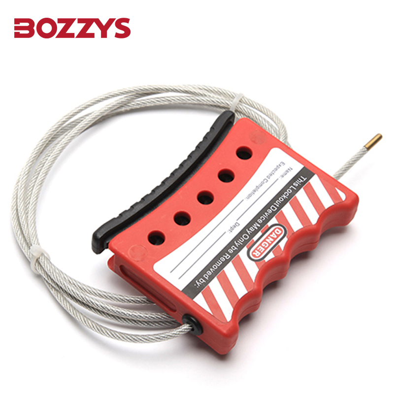 BOZZYS Adjustable Cable Lockout Tagout Locks Red Nylon Cable Lockout Device With Stainless Steel Cable Prevent Accidental Operat: Red