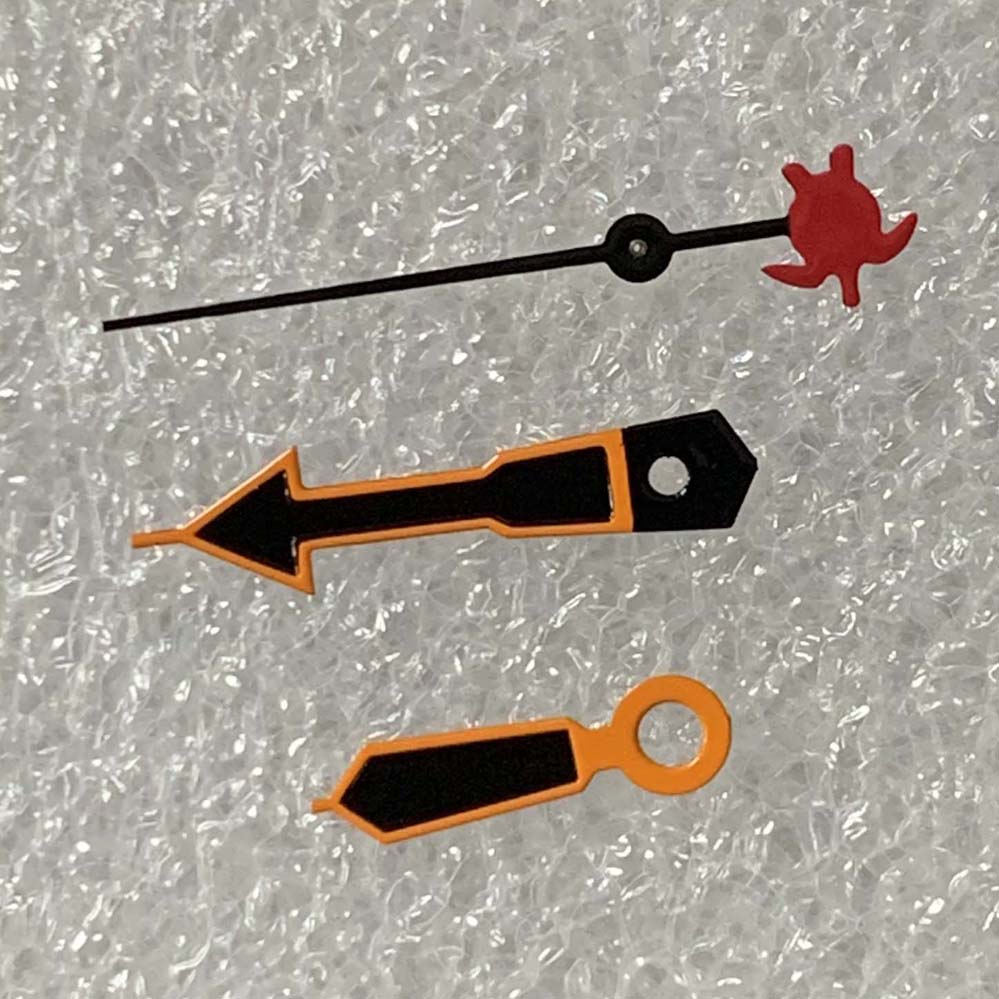 Orange Uhr Hände mit Schildkröte/Fisch/Dreizack/rüder Zweite Nadel herren Uhr Zubehör passen NH35/NH36/4R Mechanische Bewegung: Paket 17