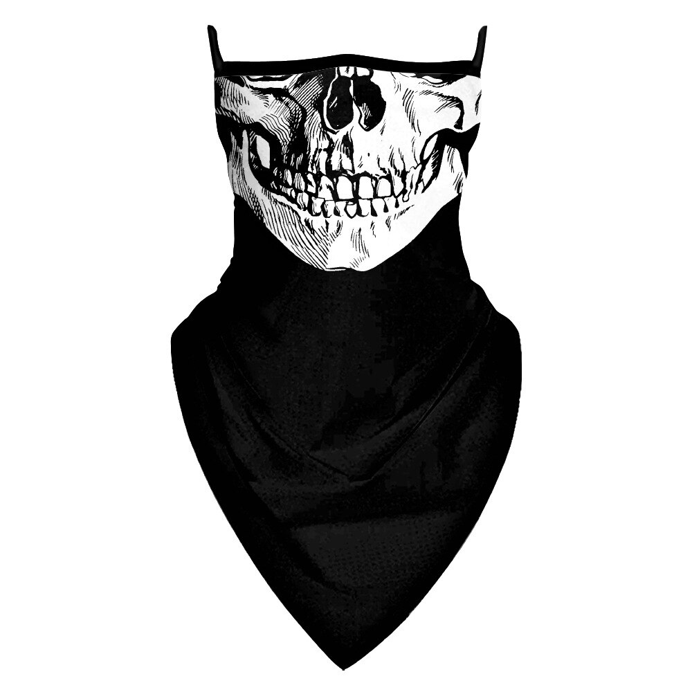 Masque facial de Cosplay d&#39;halloween, tête de mort, écharpe de cou, Bandana, cagoule: 2