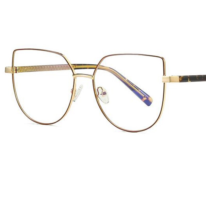 Gafas de ordenador con bloqueo de luz azul ojo de gato dorado, de , marco de gafas ópticas, transparentes, sin Dioptor