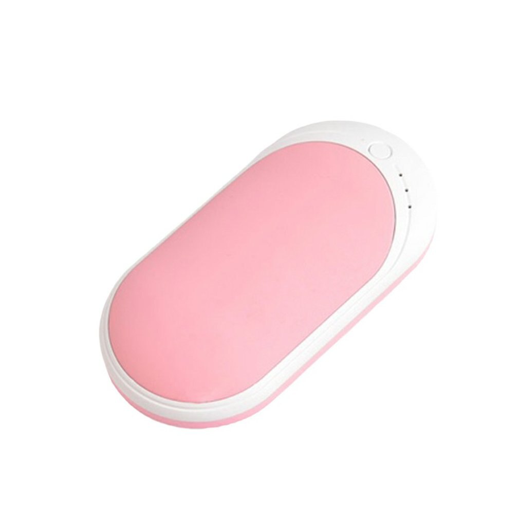 Scaldamani elettrico ricaricabile USB inverno doppio lato riscaldamento Mini 5V tasca a lunga durata Power Bank all'aperto: pink