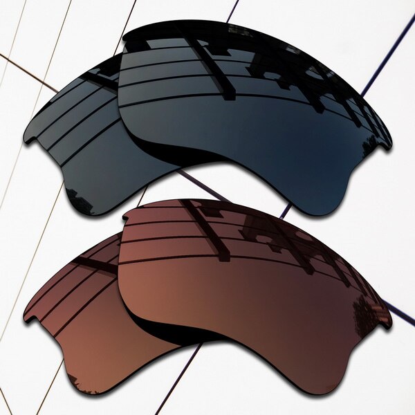 Eos polariserade ersättningslinser för oakley flak jacket xlj solglasögon - olika färger: Svart och brunt