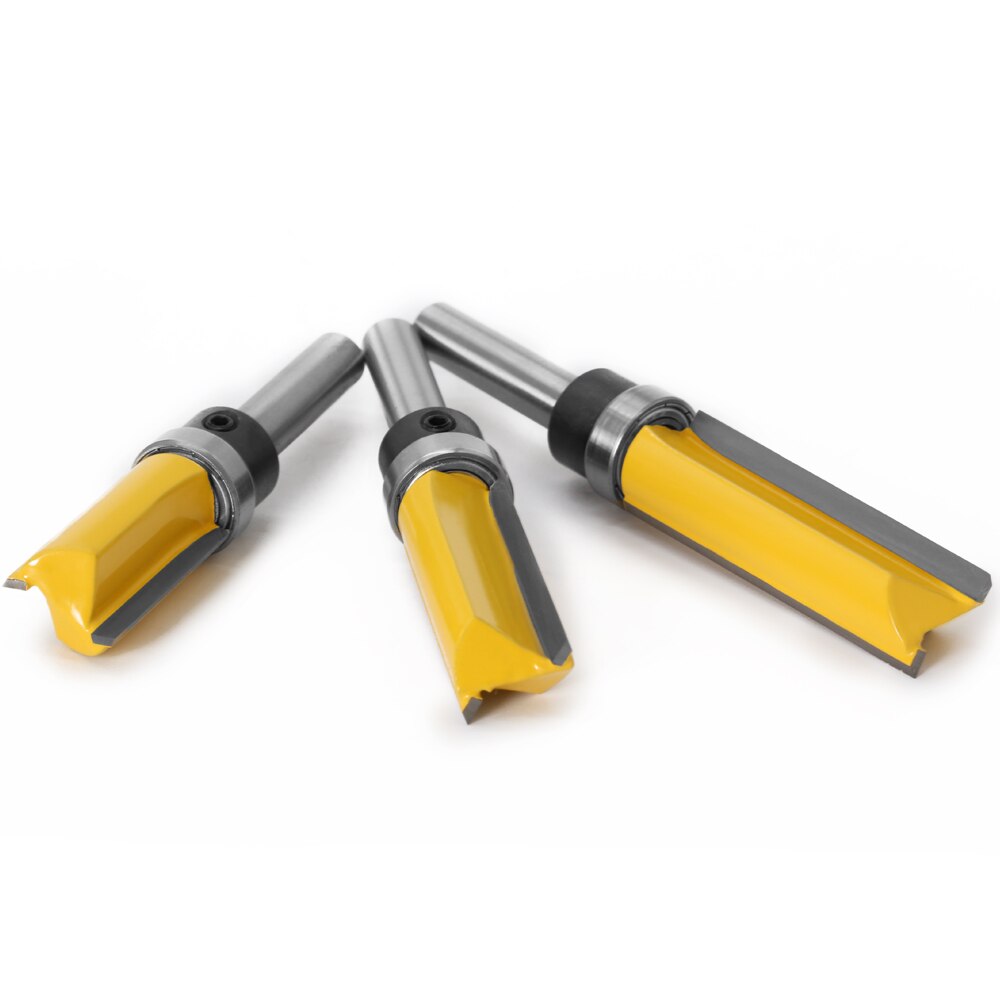 1-3pcs 8mm Shank Flush Trim Router Bit Pattern Bit Top Bottom Bearing 5/8" Blade Template Wood Milling Cutter Carpenter