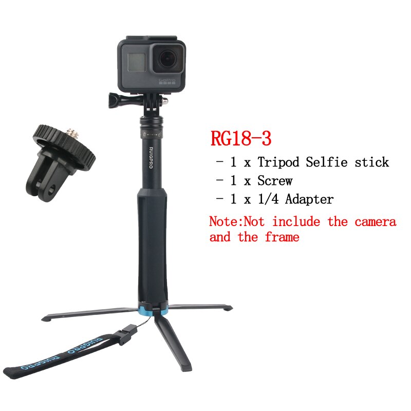 Trípode de mano para cámara deportiva, palo de Selfie extensible, monopié para DJI OSMO action Gopro Hero 10, 9, 8, 7, 6, 5, 4, SJCAM, Xiaomi YI: RG18-3
