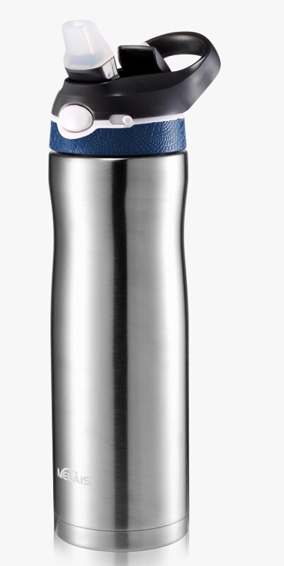 Sport vandflaske 600ml protein shaker udendørs rejser bærbar lækagesikker drinkware min drikkeflaske bpa gratis rustfrit stål: Ad101 sølv