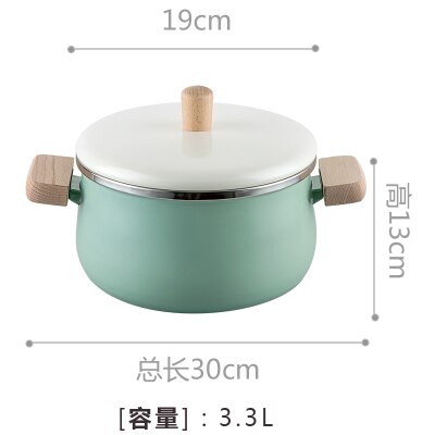 Nördlichen Europ emaille holz griff milch topf suppe topf verdickt nudel allgemeine hause induktion Japanischen Herde eintopf manuelle Pfanne: 4