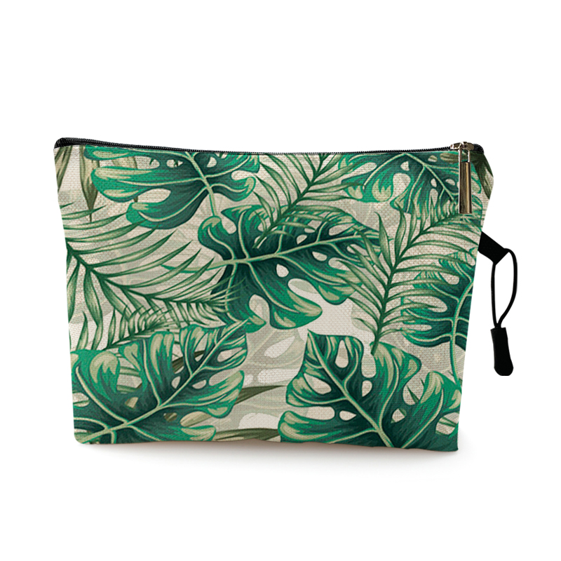 Borsa da toilette da viaggio per donna organizza foglie di piante verdi tropicali stampa borsa cosmetica borsa da trucco portatile per signora borsa per lavaggio: Pattern 6