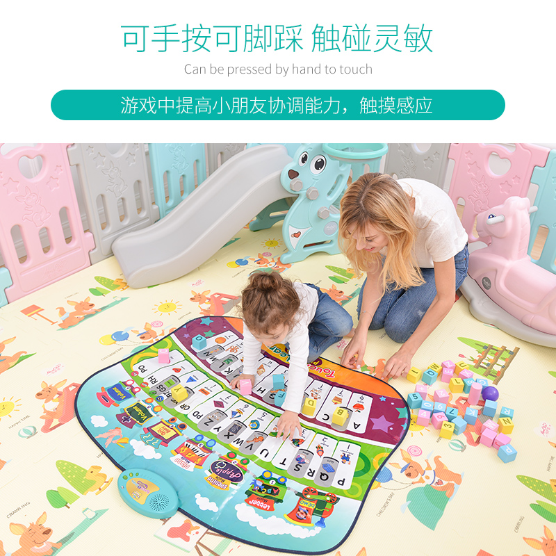 Baby video game tapijt hamster kind zuigeling vroege onderwijs puzzel muziek mat ouder-kind verlichting gamepad speelgoed