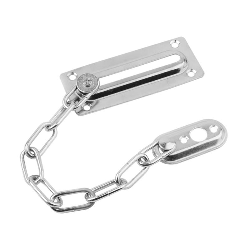 Stainless Steel Door Safety Lock Guard Chain Security Bolt Locks Cabinet Latch DIY Home Hotel Office Security Tools Gold Silver: Silver