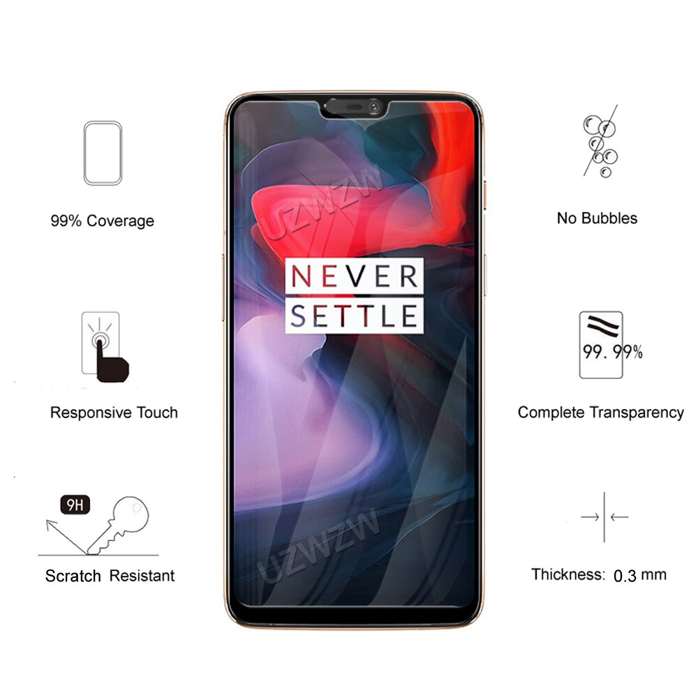 Voor Oneplus 6 Volledige Dekking Gehard Glas Telefoon Screen Protector Protective Guard Film 2.5D 9H Hardheid