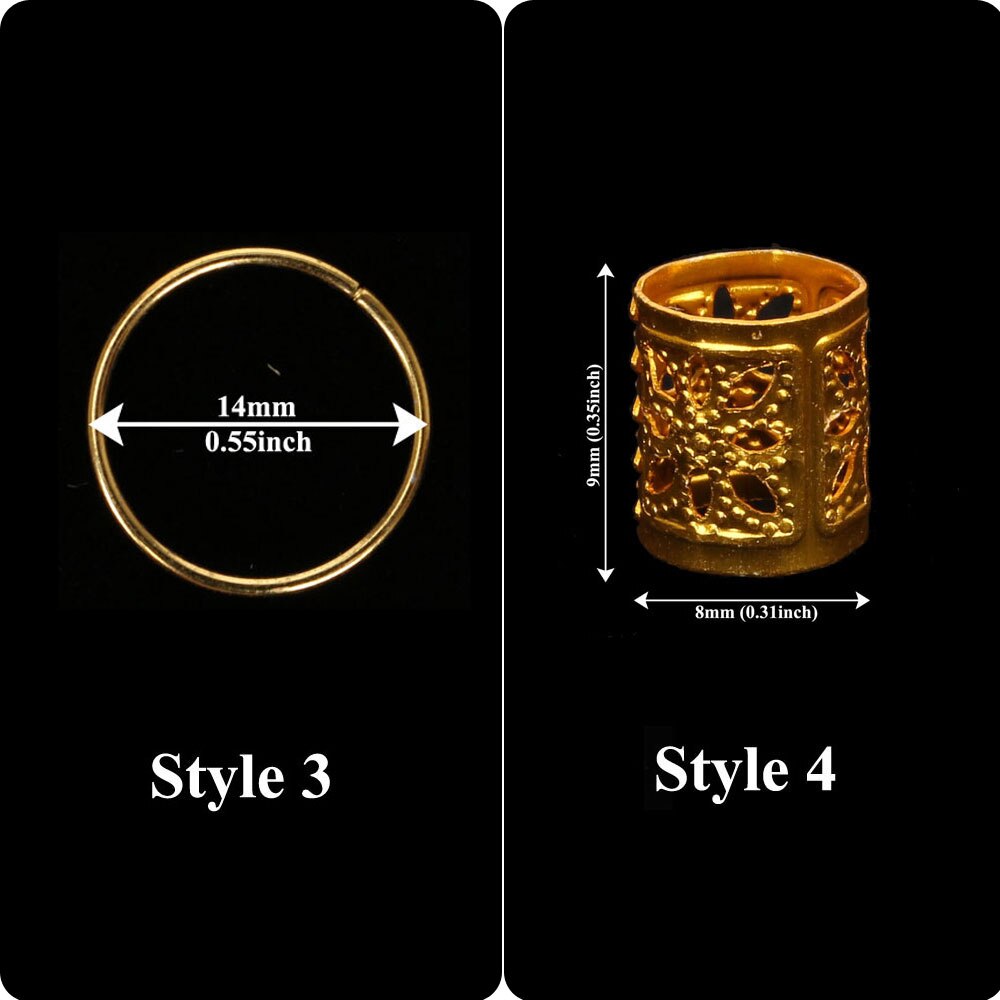 100 unids/lote de anillos para el cabello chapados en oro y plata para trenzas, cuentas ajustables para el cabello, trenza de Metal, accesorios de joyería para el cabello para trenzas