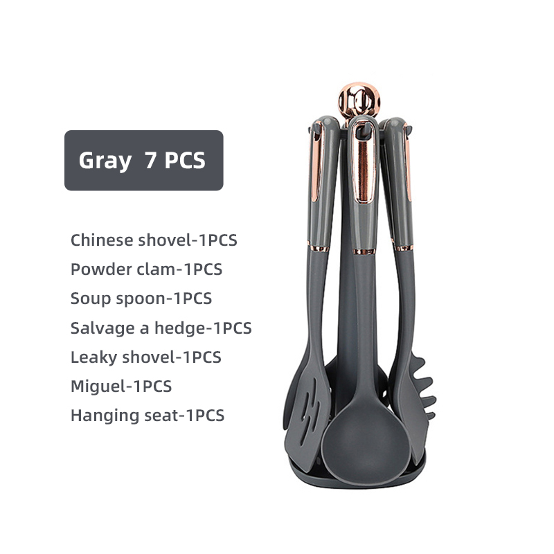 Silicone Kitchen Utensils Non-Stick Cookware Cooking Tools Gold Plated Modern Resistant Heat Kitchenware Accessories Tool