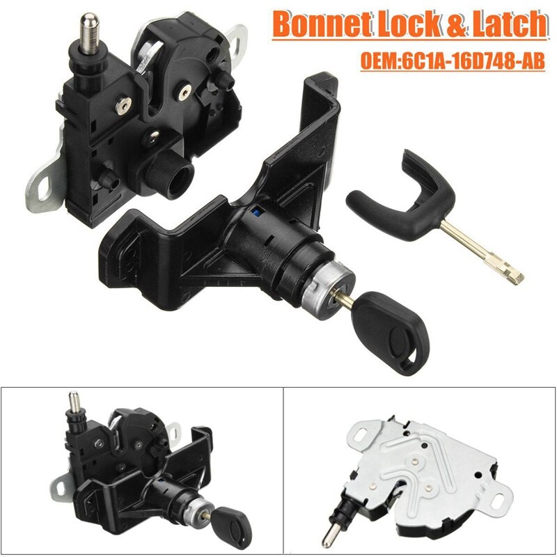 Hood Lock and Latch Complete Set with 2 Keys 6C1A16D748AB for