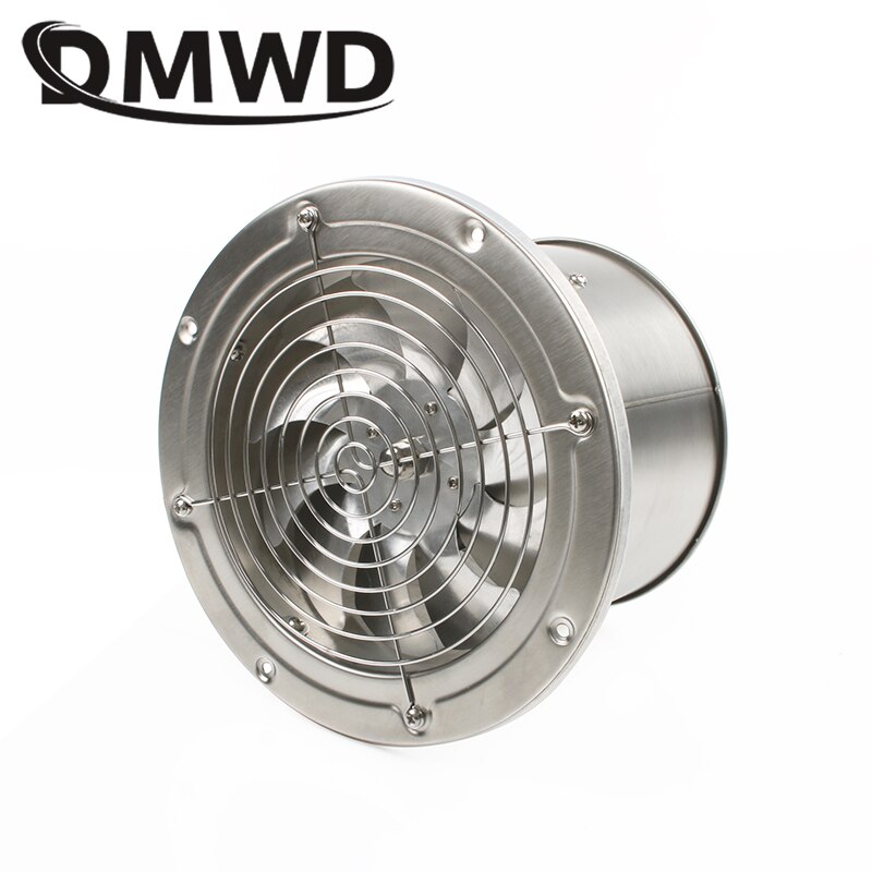 DMWD 6 Inch Stainless Steel Exhaust Fan 6&#39;&#39; Toilet Kitchen Bathroom Hanging Wall Window Duct Fan Air Ventilator Extractor Blower