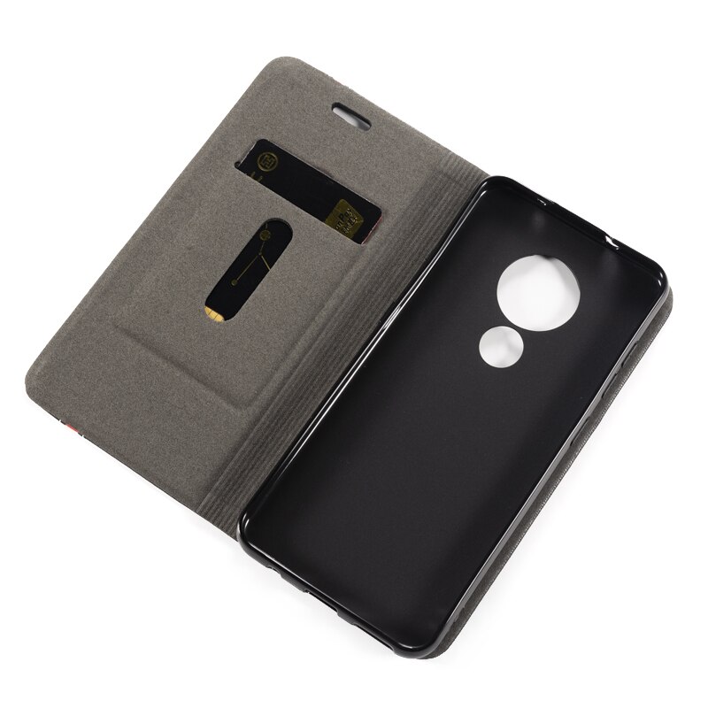 Luxe pu leren hoesje voor nokia 7.2 flip case voor nokia 6.2 telefoonhoesje zachte tpu siliconen achterkant