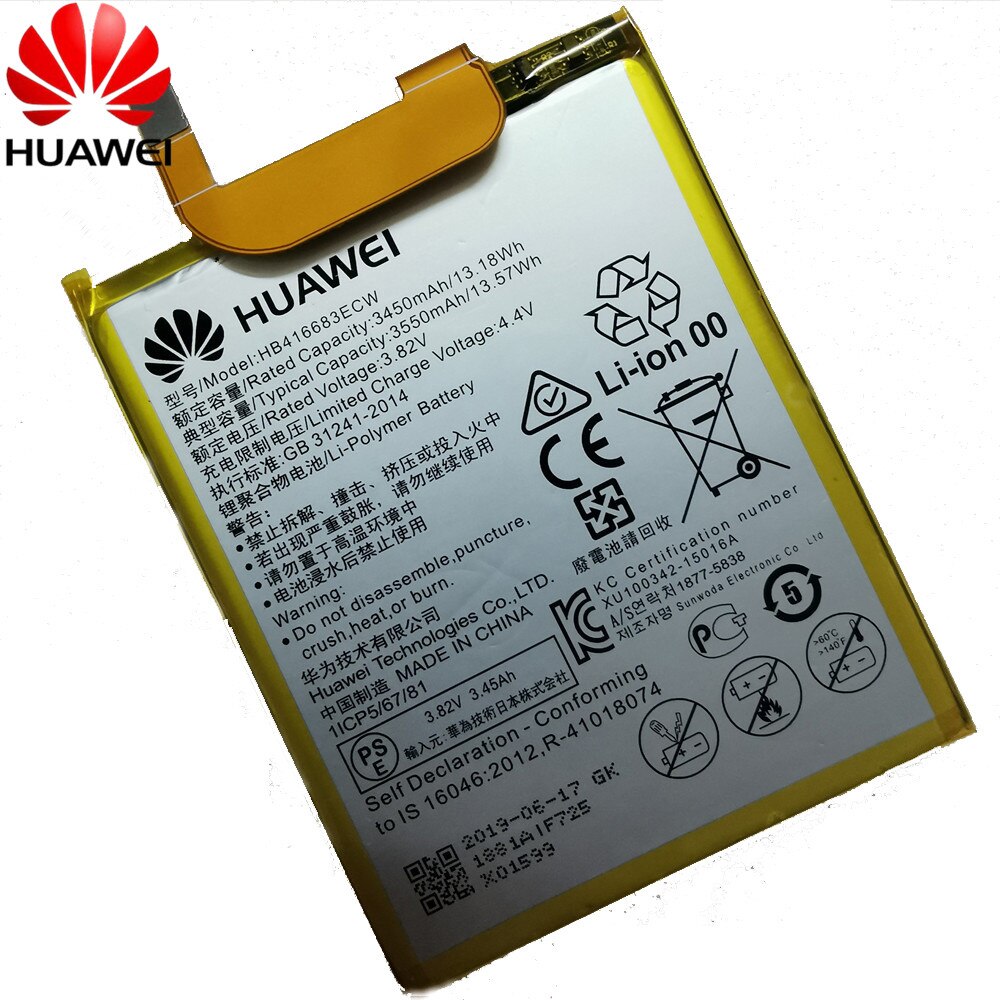 Hua Wei Original Phone Battery HB416683ECW for Huawei Nexus 6P H1511 H1512 3450mAh Original Replacement Battery Free Tools