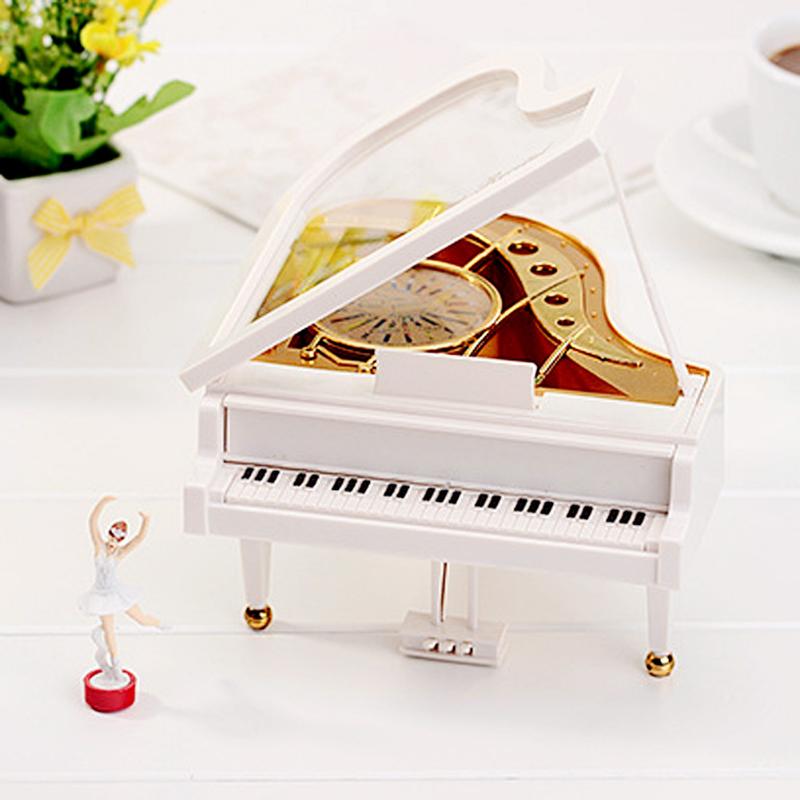 Clockwork Type Music Box Rotary Classical Ballerina Girl On The Piano Model Music Box Birthday Wedding Love Home Decoration