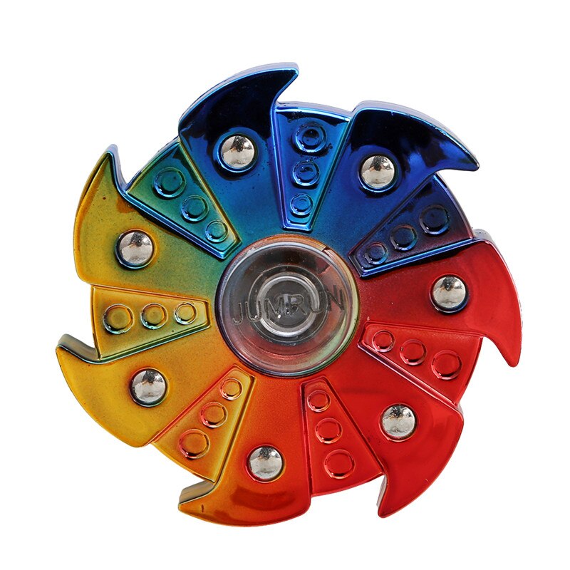 Fingerspitze Finger oben Kreisel Spielzeug Aluminium Legierung Dekompression Hypnose rotierend Kreisel Erwachsene Fingerspitze Spielzeug freundlicher Spielzeug: 7 Blätter (Legierung)