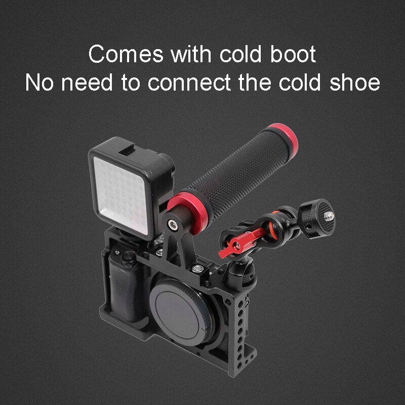 Camerakooi voor sony  a6000 / a6300 cold shoe 1/4 inch bevestigingspunten en ingebouwde cold shoe