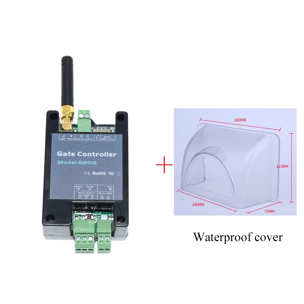 GSM 3G WCDMA remote control gate opener on/off switch G202 for sliding swing garage Gate Opener: with waterproofcover