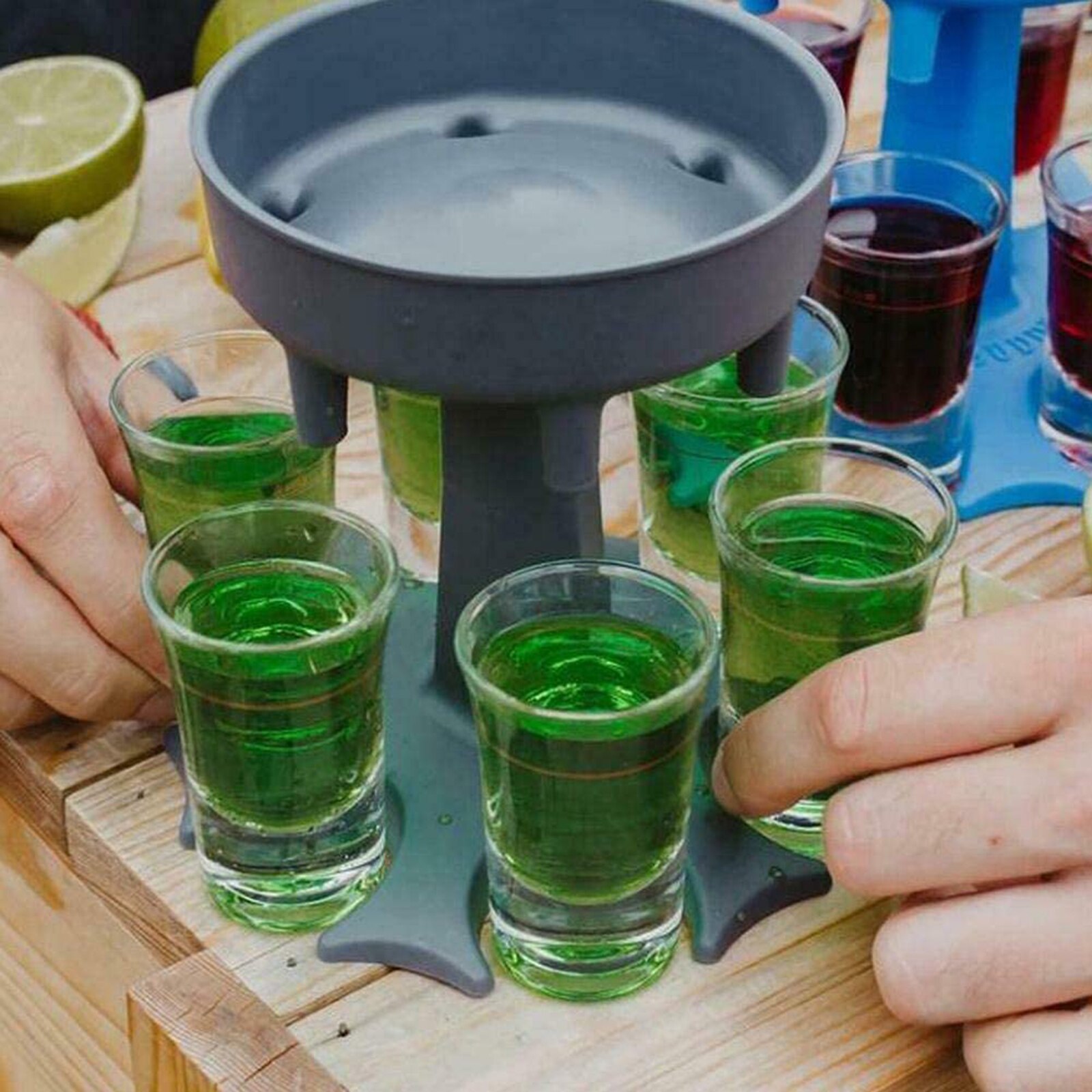 6 Shot Glass Dispenser Holder Drinking Games Shot Glasses Get Party Started Fast Wine Glass Dispenser Kitchen Tools Accessories