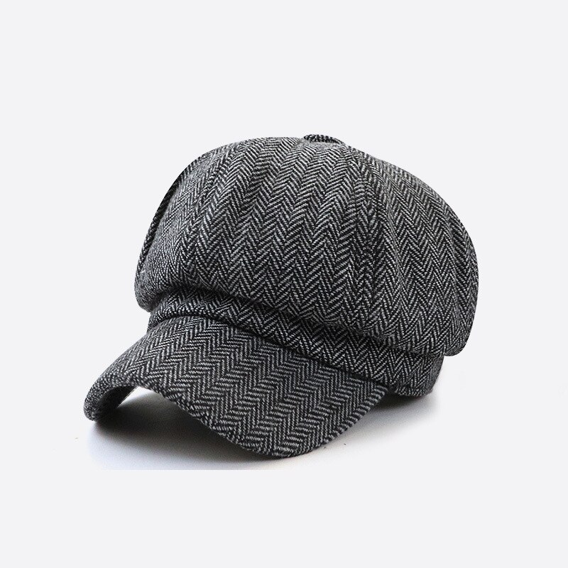 Béret pour hommes et femmes, chapeau octogonal, plat, rétro, printemps, hiver, accessoire d&#39;extérieur de peintre: GRAY