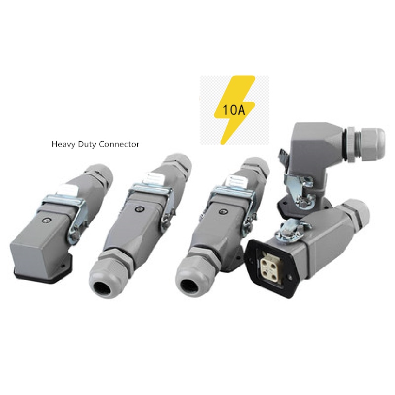 Heavy Duty Connector Aviation Plug Socket Rectangular Industrial HA- Series 4 5 6 8 Pin Water Proof IP65 Male Female 10A 16A