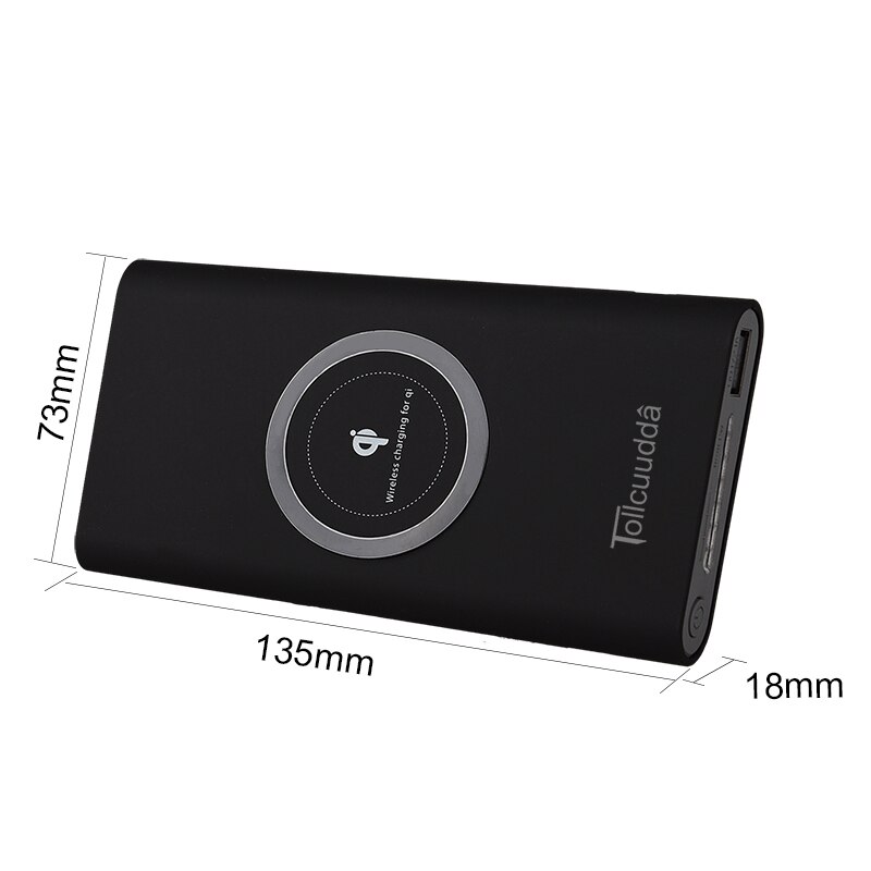 Qi Drahtlose Ladegerät Power Bank 10000 mAh 10000 mAh Poverbank Externe Batterie Drahtlose Aufladen Power Für Handy