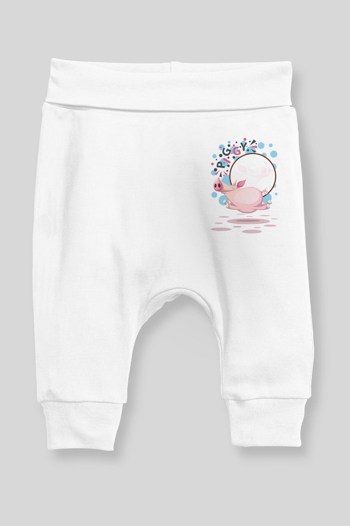 Angemiel Baby Laufschuhe Schwein Baby Junge Pluderhosen Pantalon Weiß