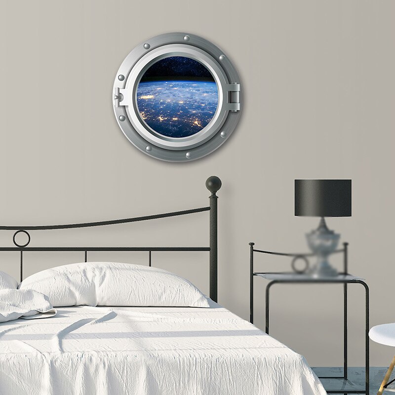 3D Cosmic Space Planet Broken Wall Stickers For Kids Rooms Bedroom Nursery Home Decoration Decals Murals Break The Wall Sticker