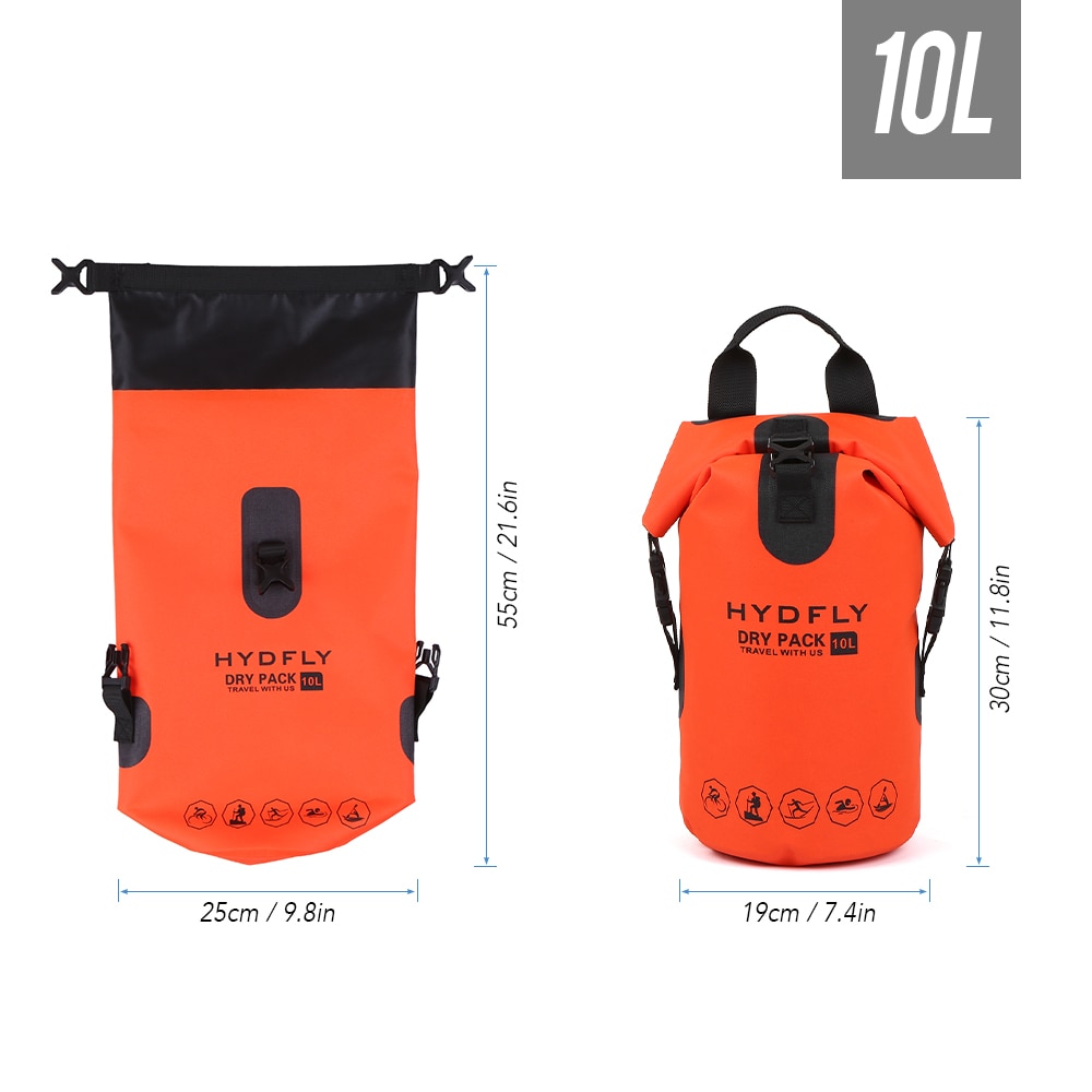 Outdoor Waterproof Dry Bag River Trekking Floating Backpack Drifting Swimming Water Sports Bag Rafting Backpack 10L / 15L / 20L