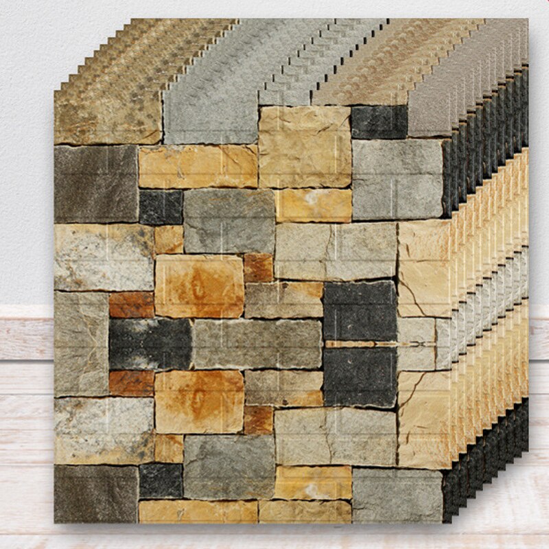 3D Wall Stickers Brick Wallpaper Thicken and Self-Adhesive Waterproof DIY Kitchen Restaurant Bar Home Wall Decal Sticker: PE007-C