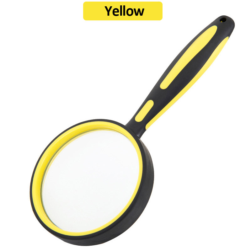 Handheld Magnifying Glass Rubber Handle Magnifier 50/60/75/100mm Lens Diameter for Antique Jade Jewelry Newspaper Book Reading: 70mm / black