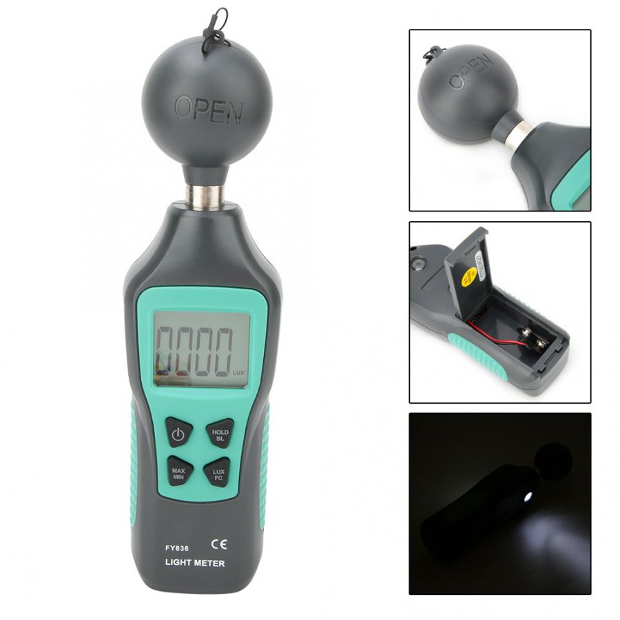 Mini Digital Luxmeter 0-200000 LCD Display Handheld Illuminometer Luminometer Photometer Digital Light Meter