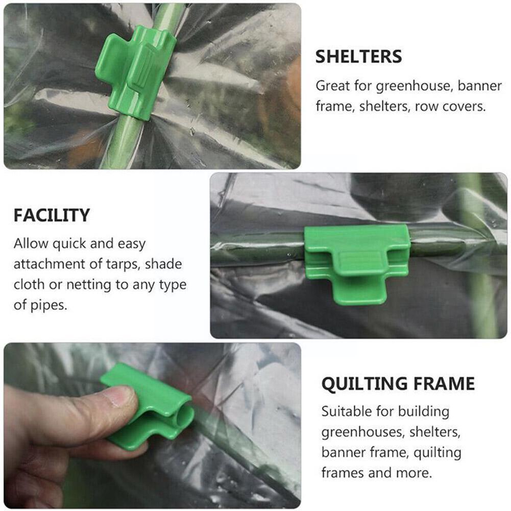 24/30pcs 11mm/16mm Pipe Clamps Greenhouse Clamp Clips Plant Stakes Snap Clamps Plastic Pipe Clamps For Garden Film Buckle C T6N6