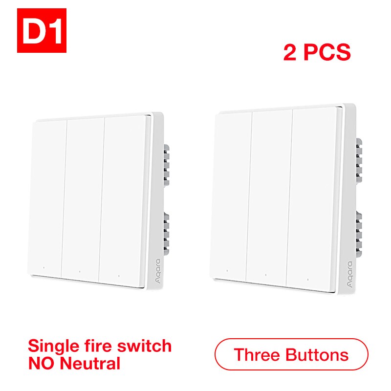 Aqara Wall Switch D1 Zigbee Smart Zero Line Fire Wire Light Remote Control Wirelss Key Wifi Switch Without Neutral For MI Home