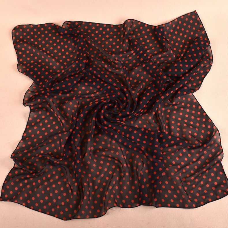 vrouwen Zijden Sjaal Vierkante Dames Sjaals en Wraps Zachte Dot Kantoor Kleine Haar Hals Hijaabs Foulard Halsdoek 70*70cm