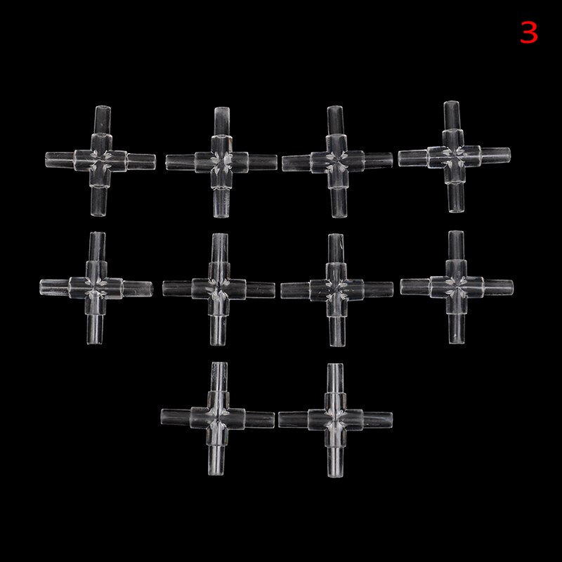 10pcs/lot 4mm Clear Plastic Elbow Tube Connector Valve Transparant Airline Air Tubing Aquarium Accessories: 3