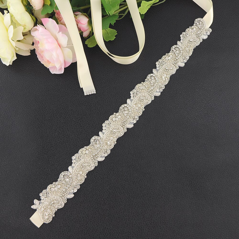 ZMS365 Braut Zubehör Hochzeit Gürtel Braut Gürtel Hochzeit Zubehör Mariage Schärpe Gürtel für Abendkleider Brautjungfer Gürtel: Elfenbein