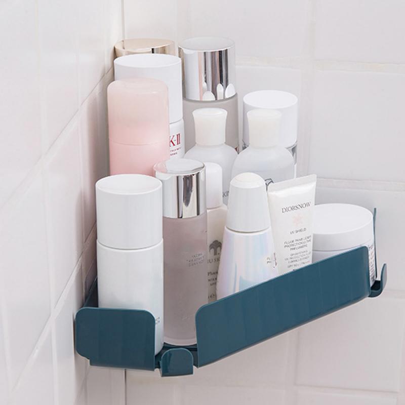 Perforated corner-free shelf rack kitchen storage shelf triangle hanging wall bathroom finishing rack drain free punch organizer