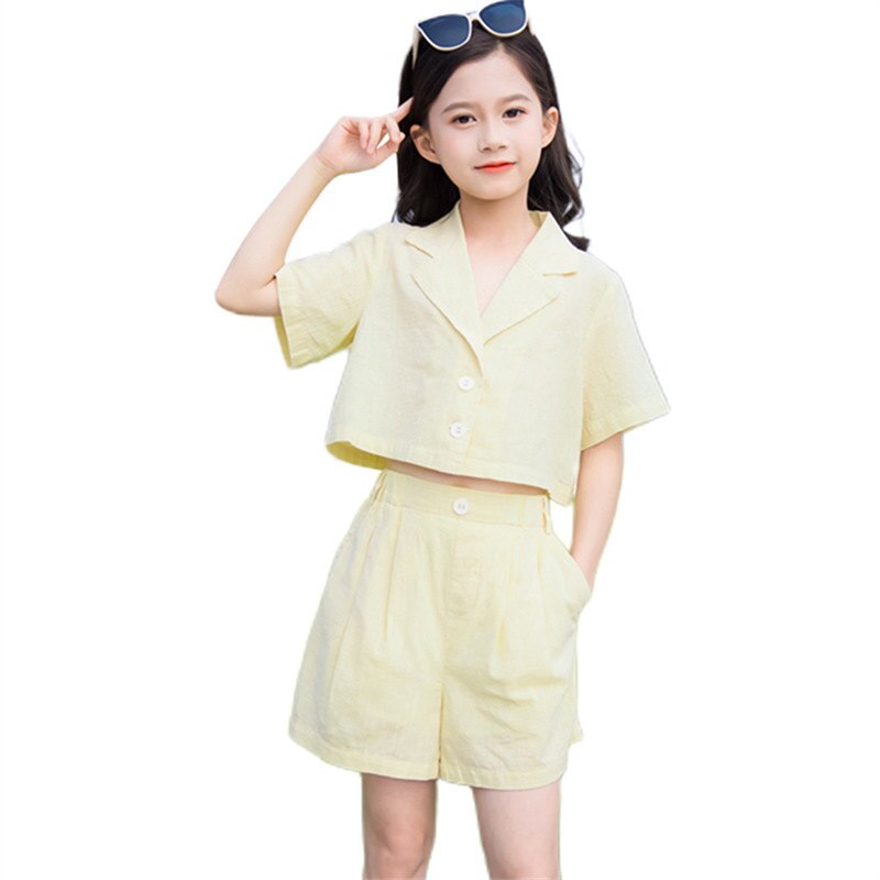 Mädchen Kleidung Anzug Blazer + kurze Hose Teenager Mädchen Sommer 2 stücke Kleidung einstellen Koreanisch lässig Stil Kind Outfits 5 6 8 10 12 14 jahre alt