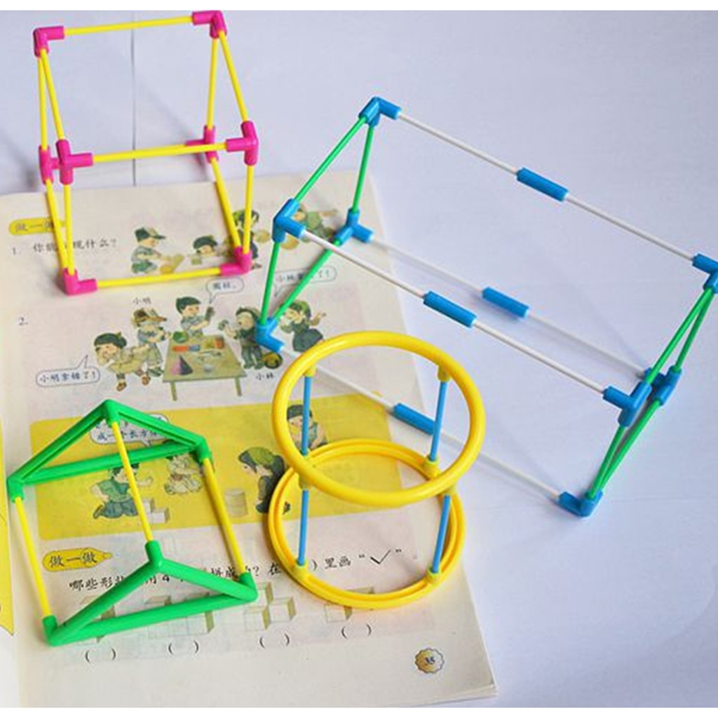 3D Geometric Shape Building Assemble Kit Kids Math Geometry Educational Toy Teaching Aids