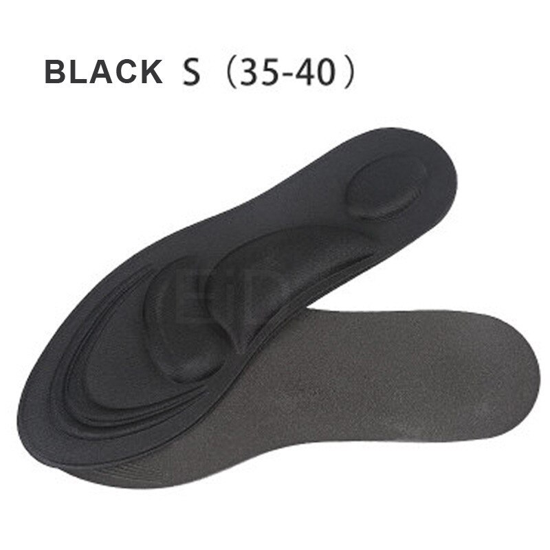 Ortotiske minneskum innleggssåler flate føtter buestøtte innleggssåle plantillas fascitis sko pute ortopedisk komfort fotputer innlegg: Svart s  eu 35-40