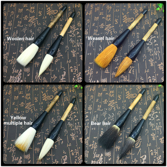 Large Chinese Traditional Calligraphy Brush Landscape Painting Writing Hopper-shaped Brush Pen Weasel Woolen Bear Hair Brush