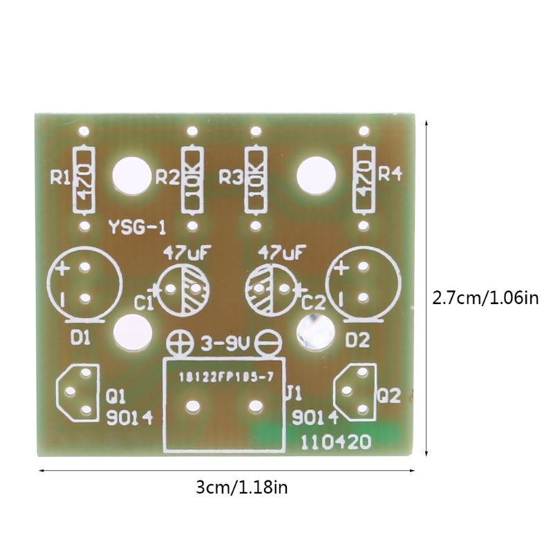 1 sæt elektronisk diy gør kits blinkende lampe elektroniske printkort dele 24bb