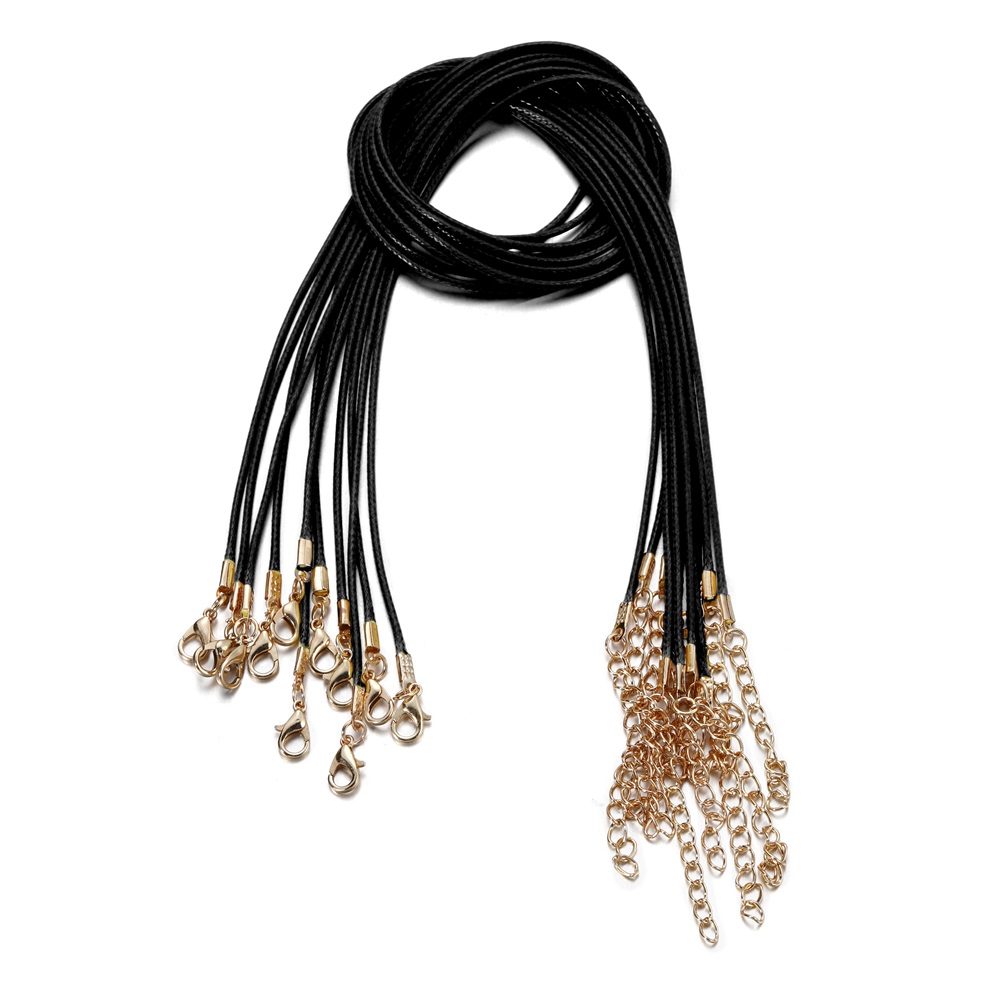 10 unids/lote 1,5mm cordón de cuero COLLAR COLGANTE con cierre cuerda trenzada ajustable para fabricación de joyería DIY collar pulsera Acces