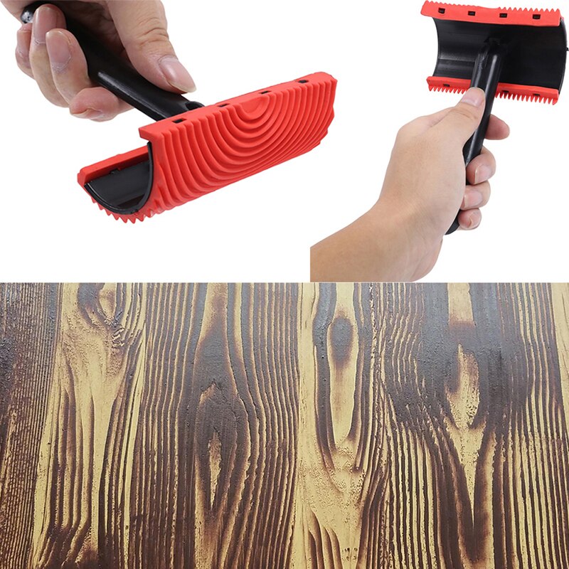 3 pièces Imitation bois grattage motif mur Texture Art brosse de bricolage outil de peinture