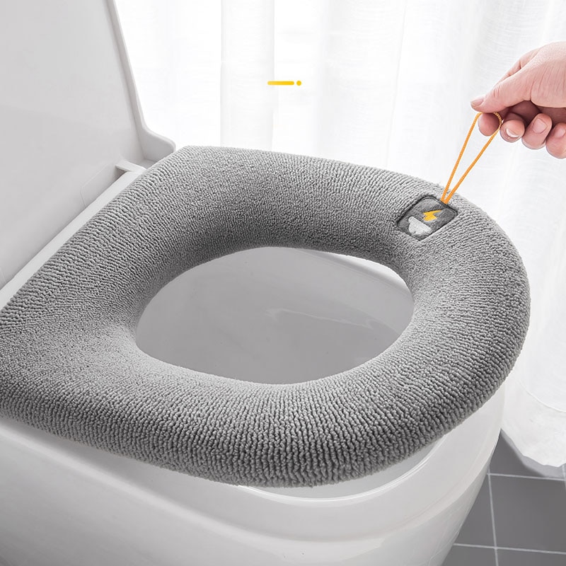 Yleinen wc-istuintyyny neljä vuodenaikaa paksunnettu wc-päällinen neulottu wc-istuintyyny pestävä kotitalouden wc-rengas